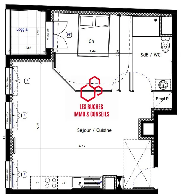 Appartement T2 à vendre à Persan - 46,39 m², 1 chambre, prix abordable 