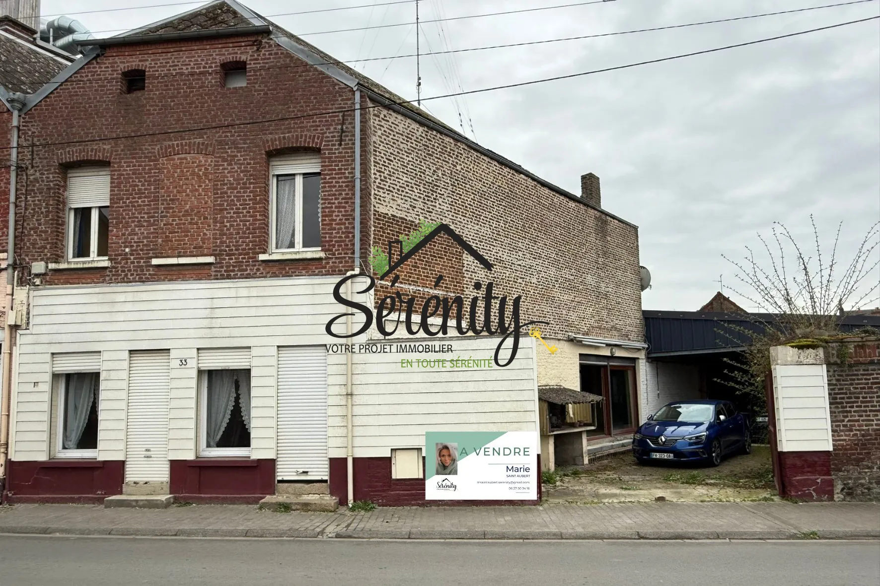Maison de ville semi-individuelle avec potentiel à Solesmes de 145 m² 