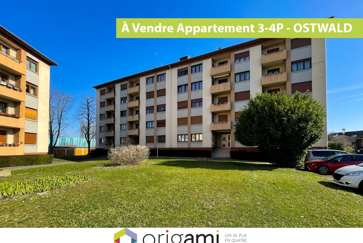 Appartement 4 pièces à Ostwald - 79,85 m² avec balcon, garage et cave 