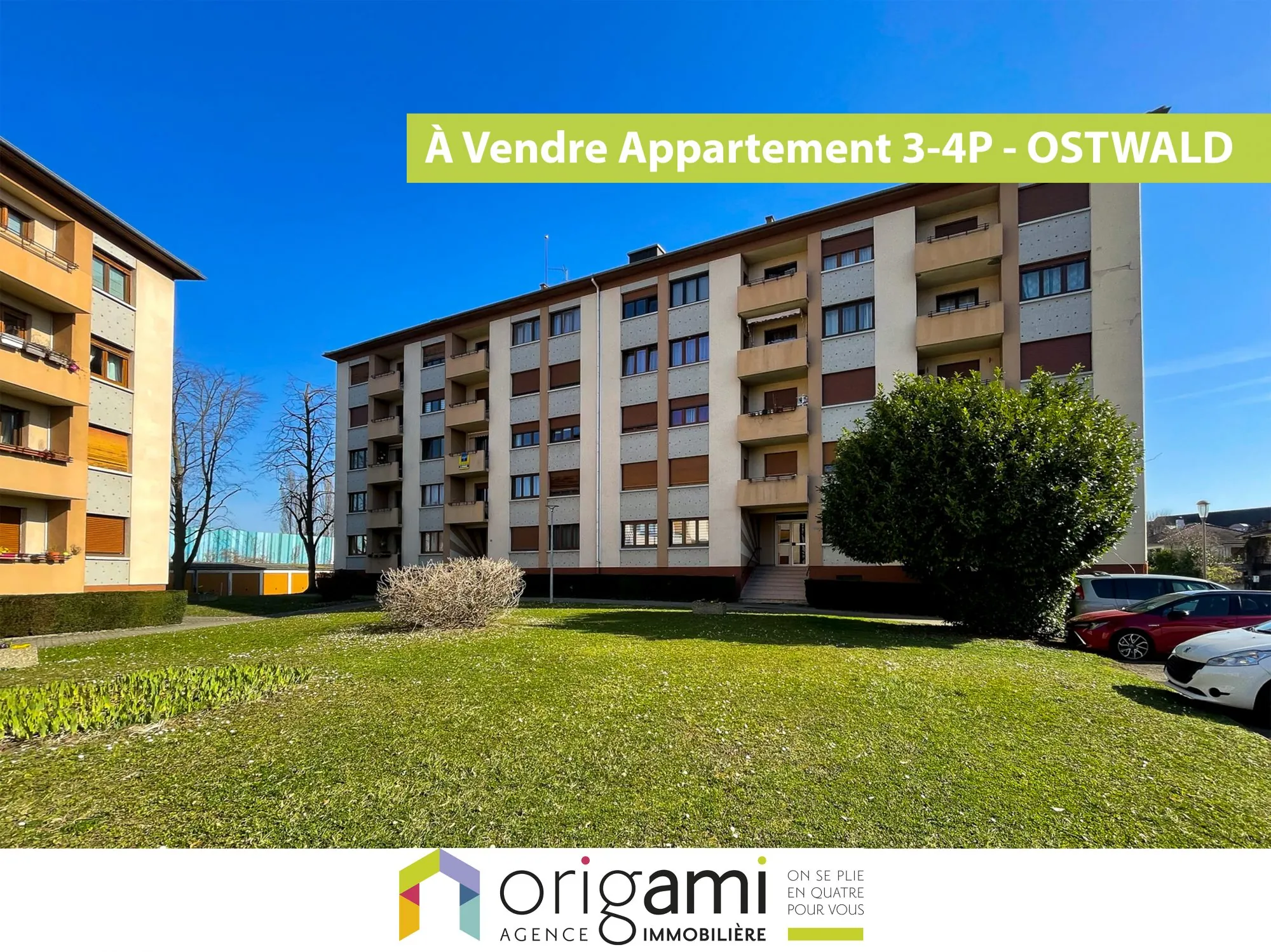 Appartement 4 pièces à Ostwald - 79,85 m² avec balcon, garage et cave 