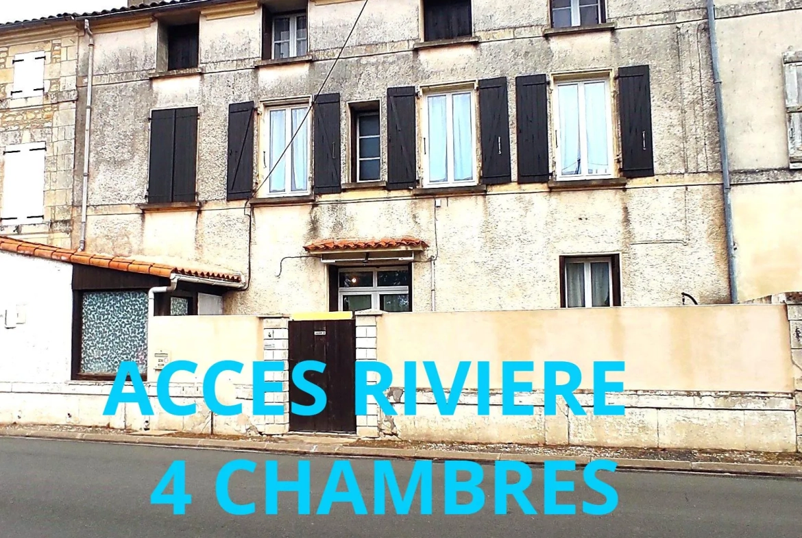 Maison familiale avec 4 chambres, jardin et accès privé à la Charente à Saint-Vaize 