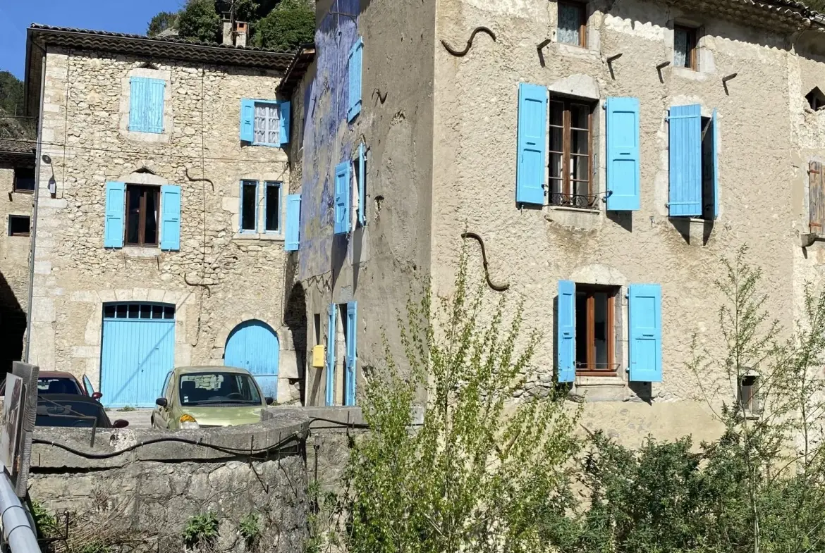 Maison à vendre à PONTAIX avec potentiel de rénovation en bord de rivière 