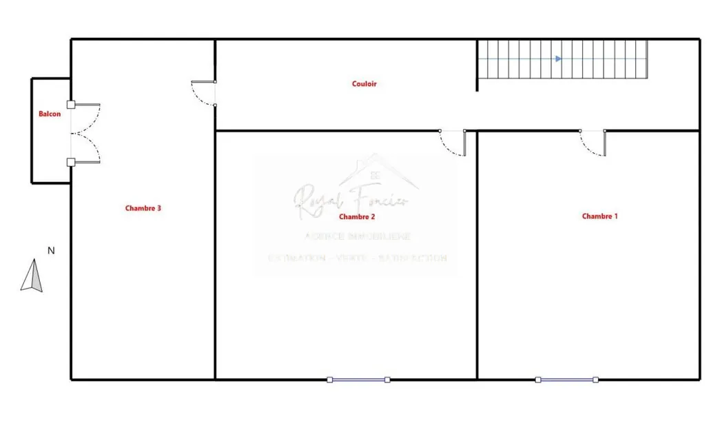 Plan étage  Charmante maison de campagne de 114 m² avec jardin à La Guerche 37350 
