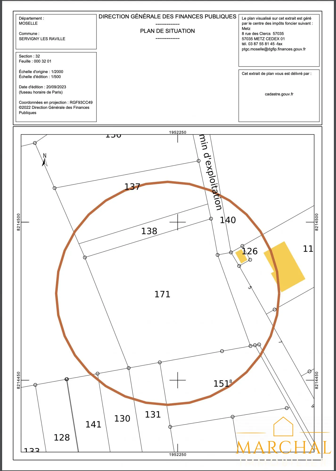 Terrain à vendre de 7,5 ares à Servigny-lès-Raville avec vue dégagée 