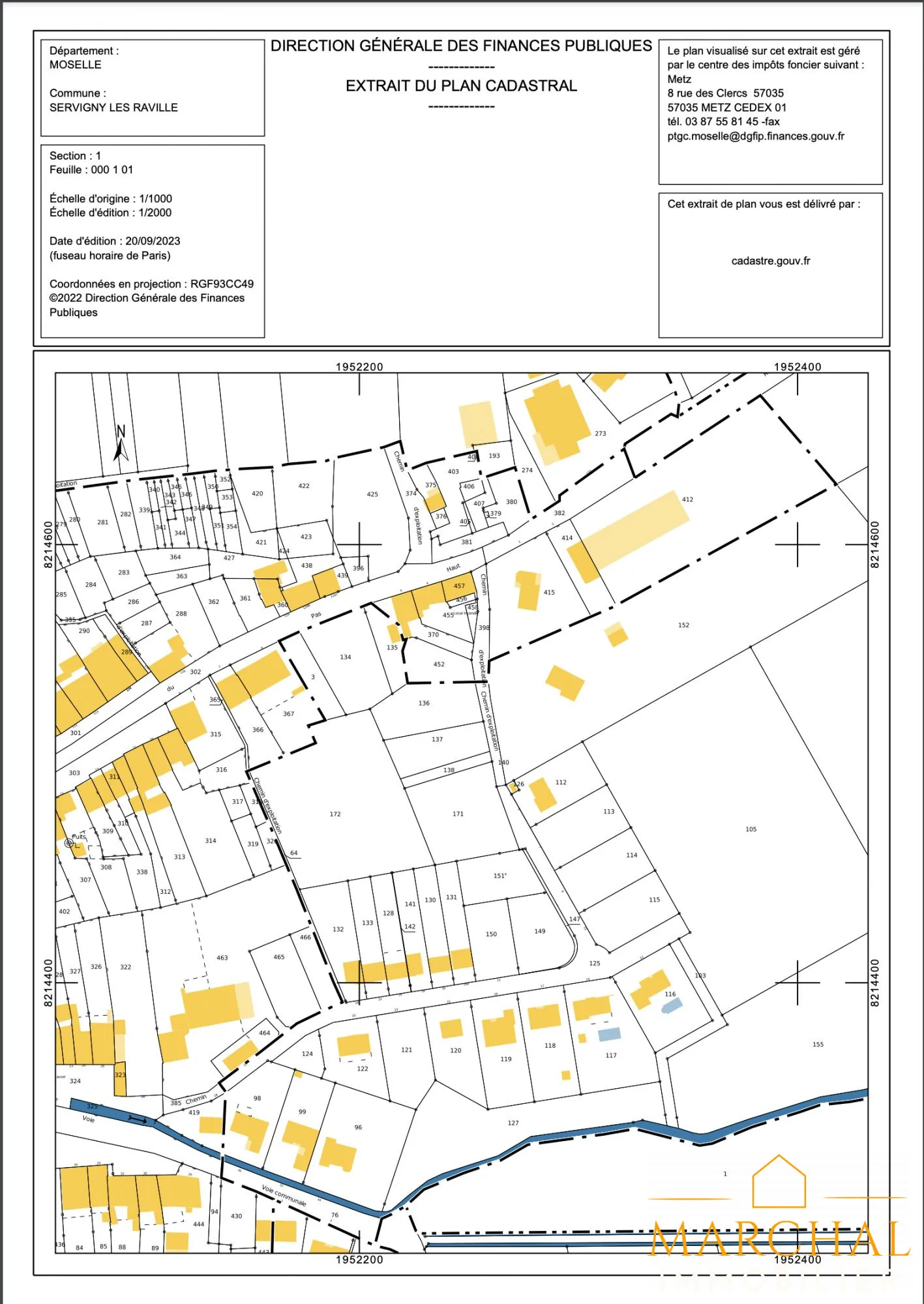 Terrain à vendre de 7,5 ares à Servigny-lès-Raville avec vue dégagée 