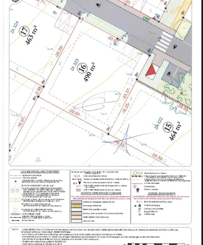 Terrain constructible et viabilisé à Éterville – Opportunité rare de 490 m² 