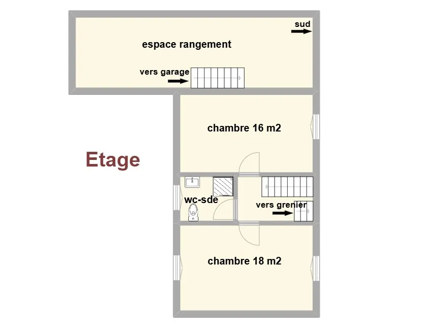 Maison de village avec garage et cour à Labarthe Rivière - 83 m² 