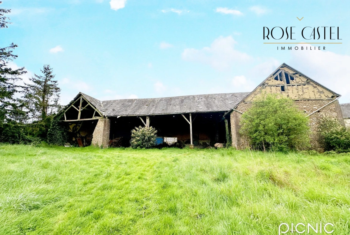 Bâtisse à rénover avec large terrain constructible à Fontenay-sur-Eure 