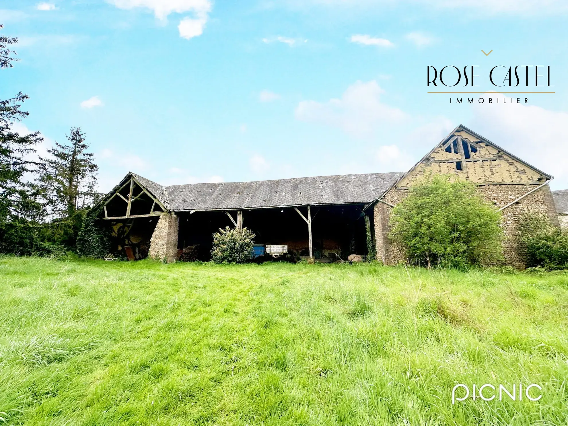 Bâtisse à rénover avec large terrain constructible à Fontenay-sur-Eure 