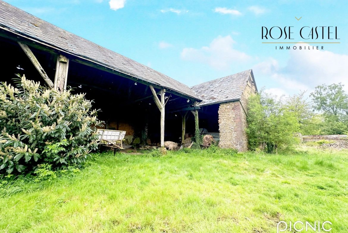 Bâtisse à rénover avec large terrain constructible à Fontenay-sur-Eure 