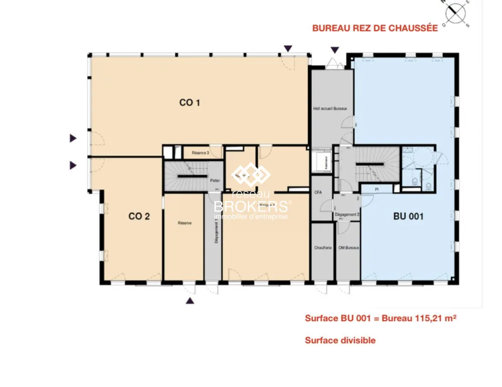 PLAN RDC / LOCAUX COMMERCIAUX Bureaux à vendre à Saint Brieuc – Opportunité dans le secteur Sainte Thérèse 