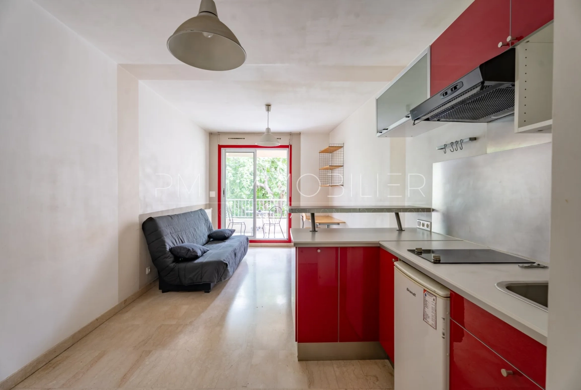 Studio de 23 m² avec terrasse plein sud dans le 5e arrondissement de Marseille 