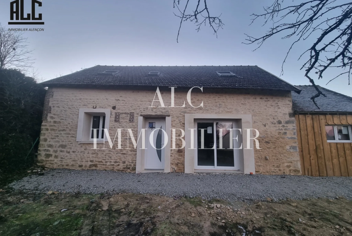 Maison à vendre entre Le Mêle Sur Sarthe et Sées avec garage et terrain de 600m² 