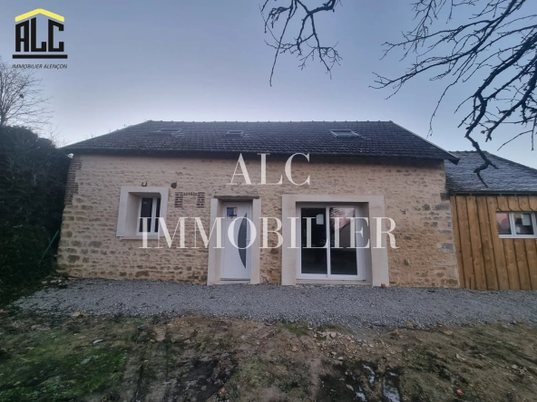 Maison à vendre entre Le Mêle Sur Sarthe et Sées avec garage et terrain de 600m²