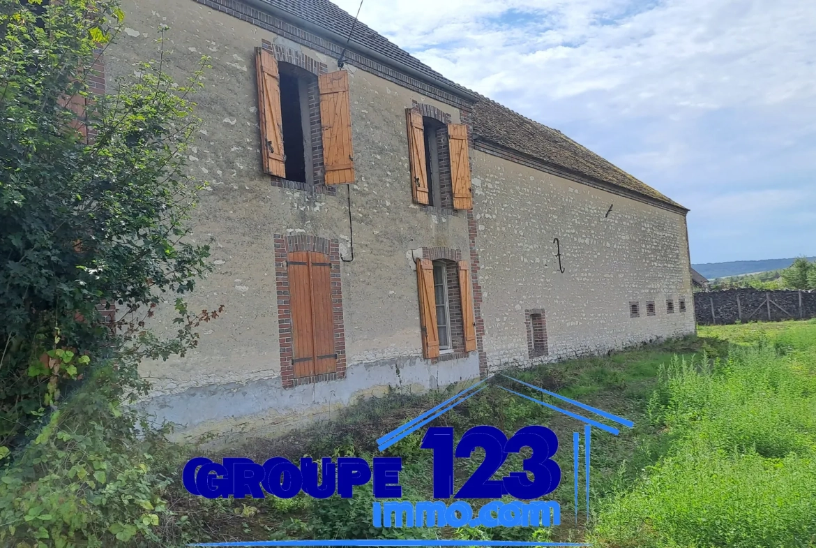 Belle maison ancienne à rénover avec grand terrain en 89110 