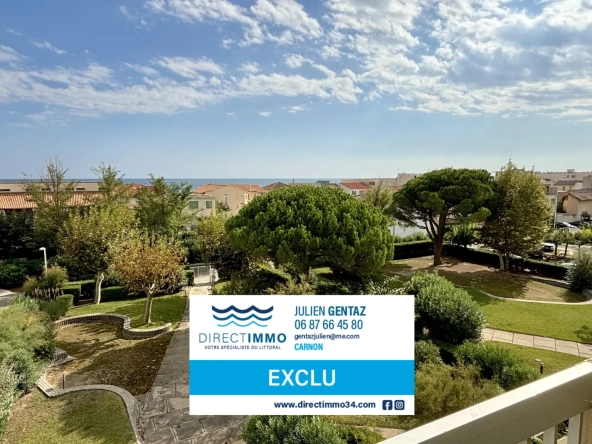 Appartement T2 à Carnon-Plage avec terrasse et vue mer, proximité plage