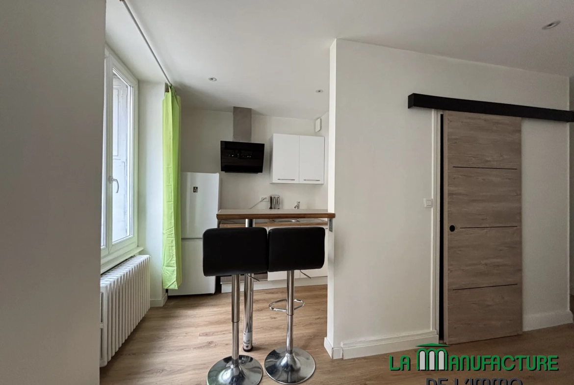 Studio meublé de 25,38 m² rénové à Saint-Etienne, secteur Faculte Jean Monnet 