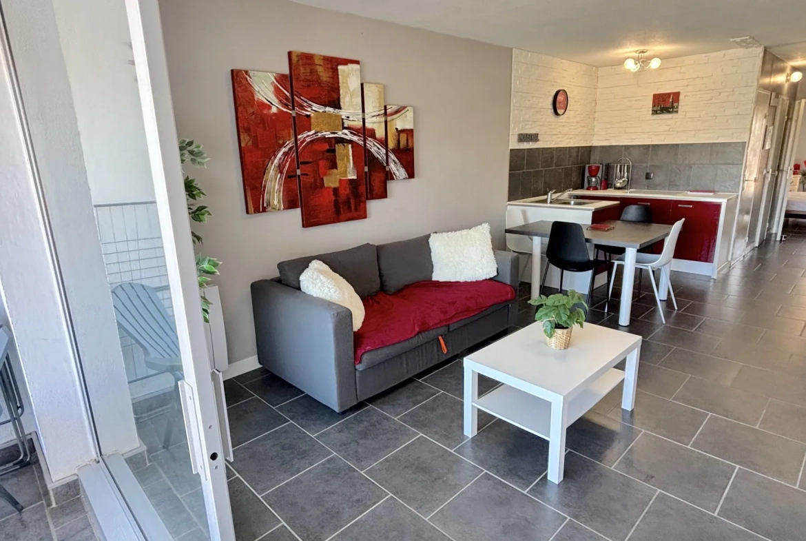 Appartement F2 rénové avec terrasse et vue port à Carnon-Plage 