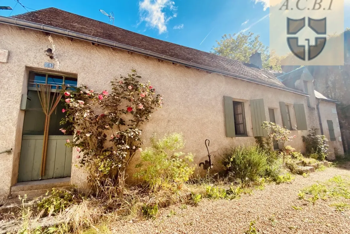 Longère à vendre dans la vallée du Loir, proche Montoire, avec jardin et caves, à rénover, 74 m² 