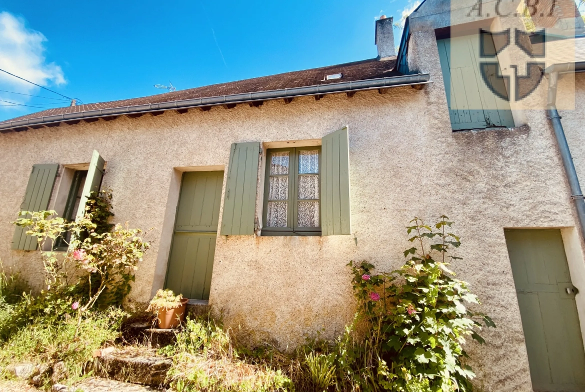 Longère à vendre dans la vallée du Loir, proche Montoire, avec jardin et caves, à rénover, 74 m² 