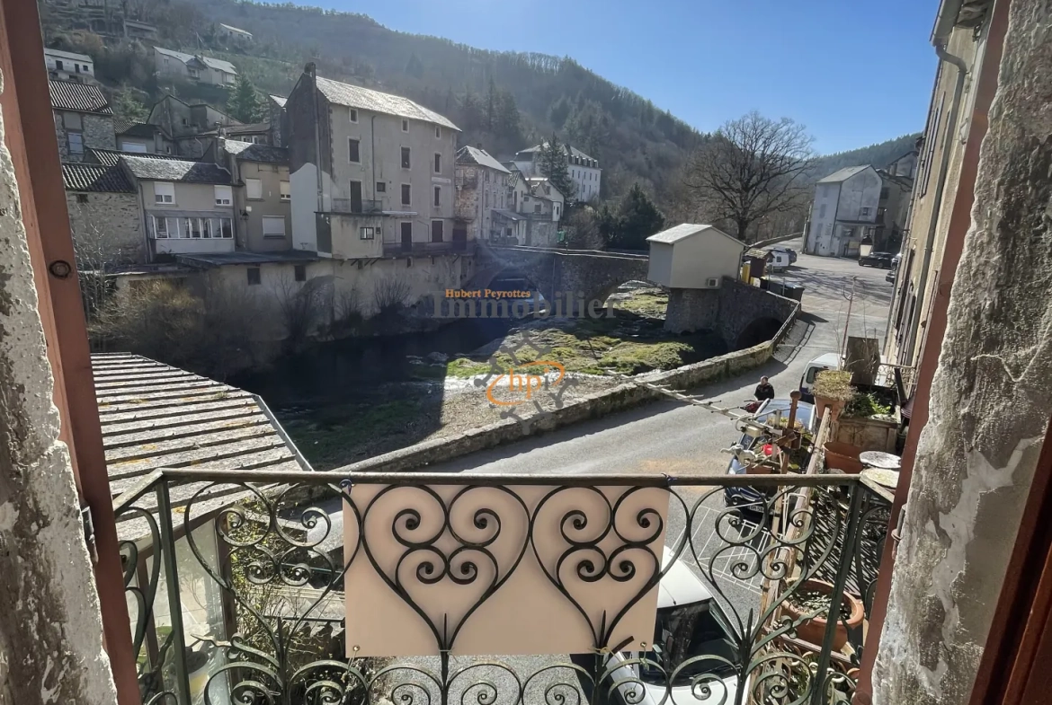 Maison de village en pierres à Brusque, 104 m2 avec balcon et vue sur la rivière 