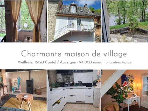 Maison de village rénovée avec vue sur le Lot à Vieillevie (15120)