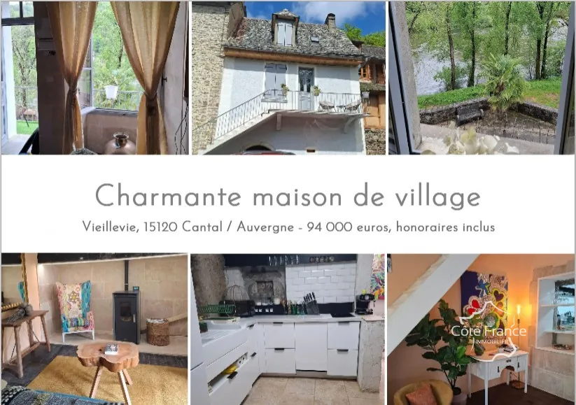 Maison de village rénovée avec vue sur le Lot à Vieillevie (15120) 