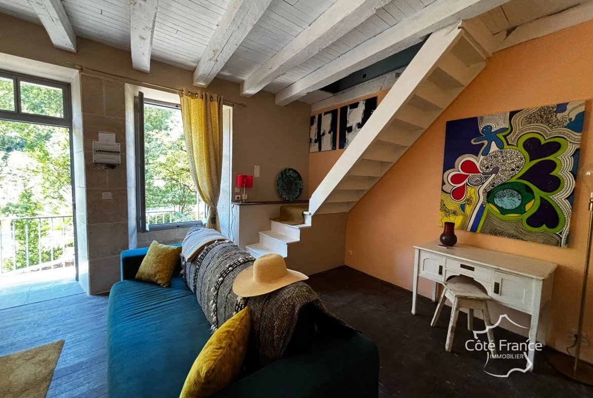 Maison de village rénovée avec vue sur le Lot à Vieillevie (15120) 