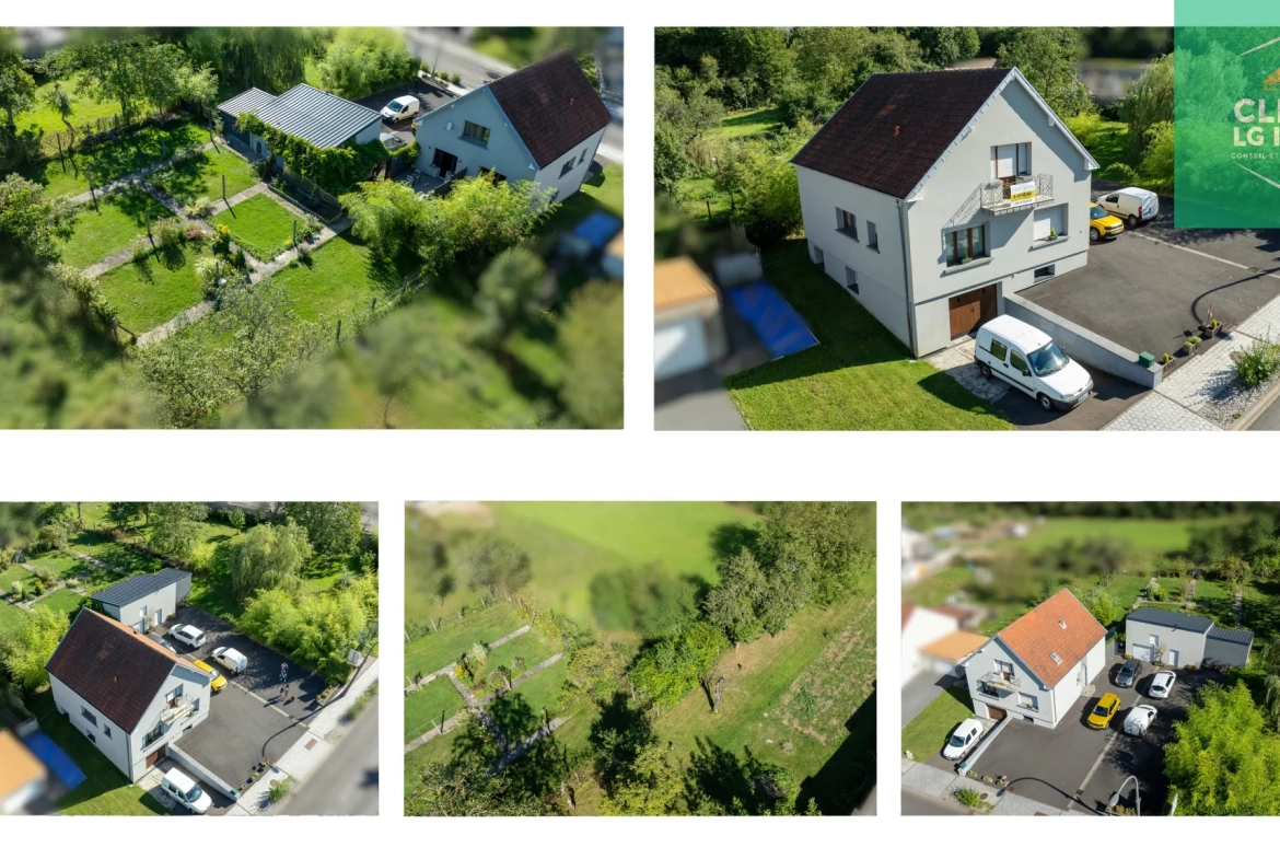 Maison 140 m² à Farébersviller avec terrasse, grands garages et jardin 