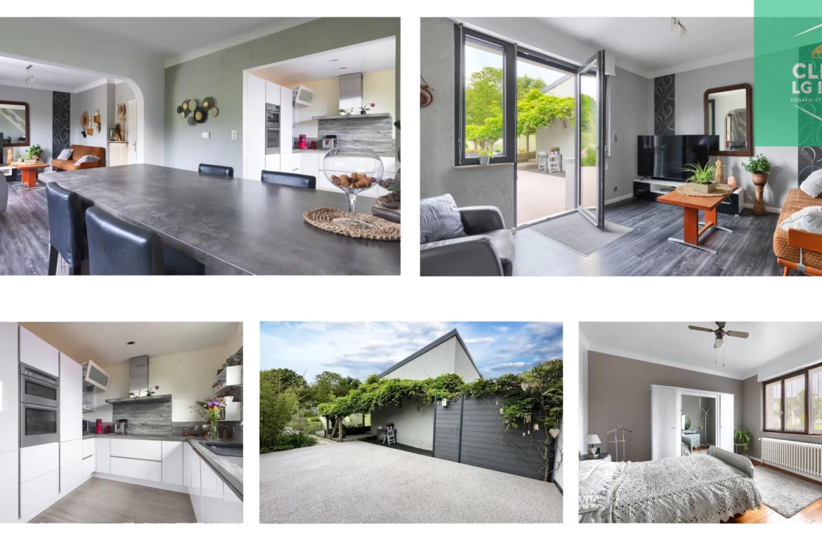 Maison 140 m² à Farébersviller avec terrasse, grands garages et jardin 
