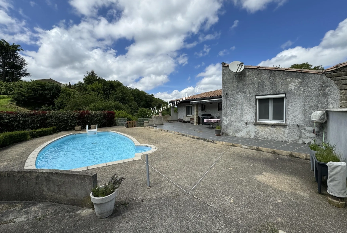 Maison individuelle avec piscine, jardin et garage dans les Corbières Vertes 