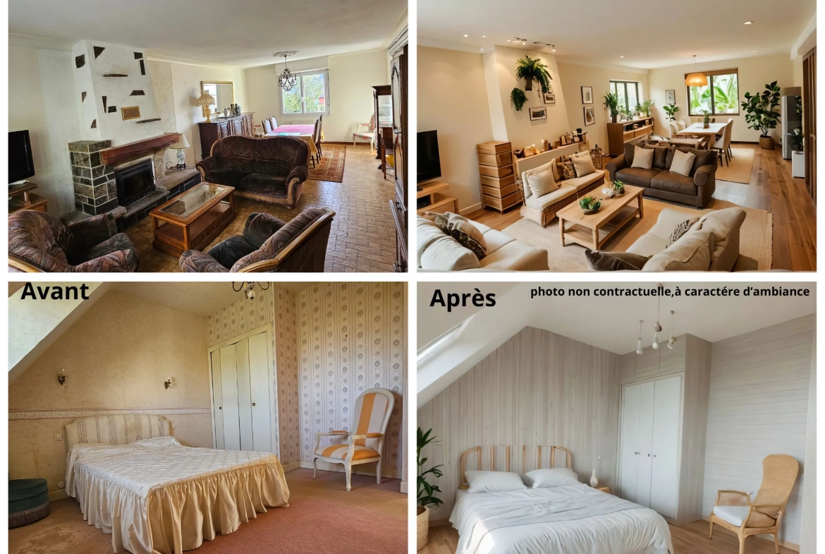 Maison néo-bretonne à proximité du centre-ville de Lanveoc – 4 chambres, grand volume 