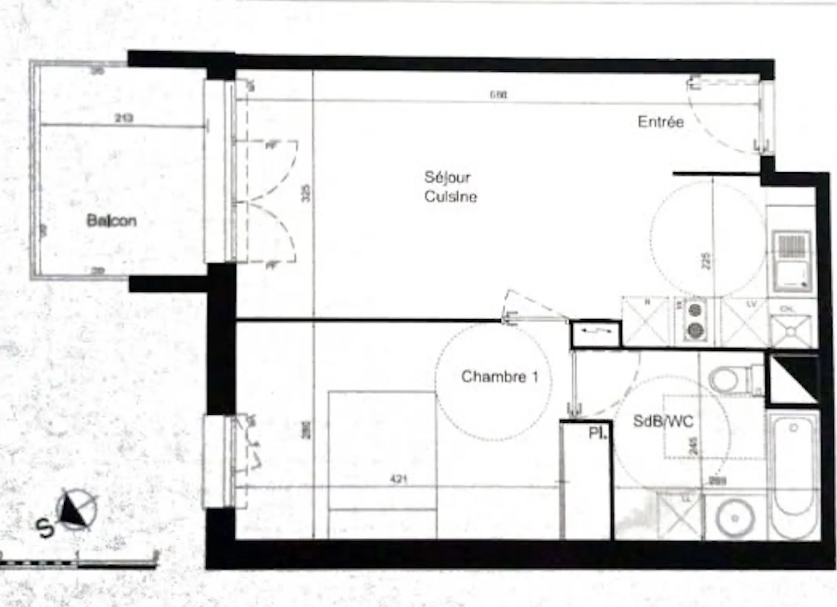 Achat appartement T2 lumineux avec balcon et parking à Bruges 