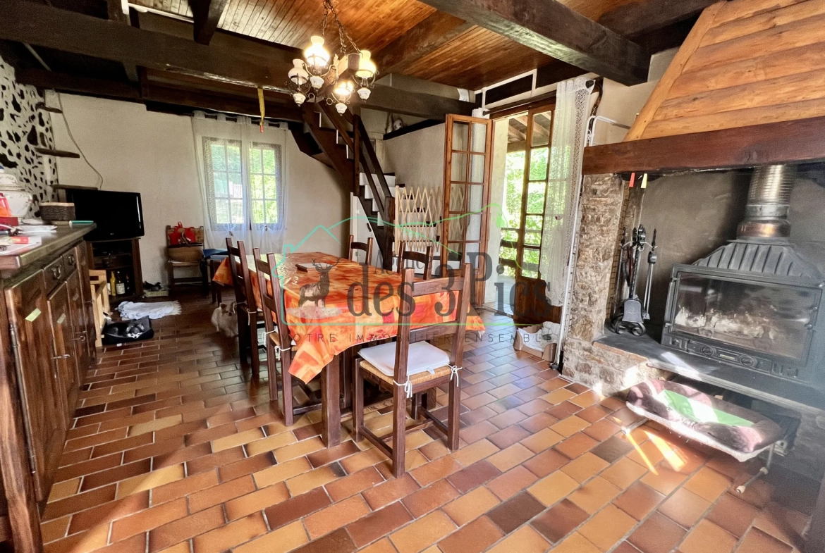 Maison en pierre avec vue montagne et rivière en Vallée de l'Arbas 