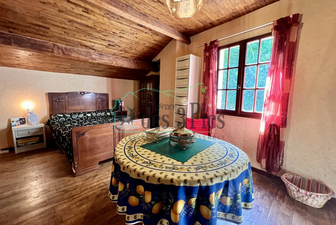 Maison en pierre avec vue montagne et rivière en Vallée de l'Arbas 
