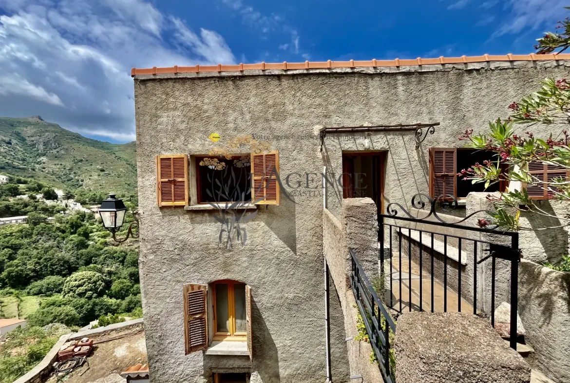 Maison de village historique à Speloncato avec vue mer et montagne 