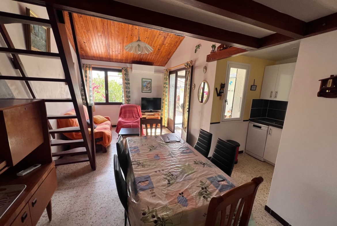 Charmante maison 3 pièces avec mezzanine et jardin au Barcarès en vente 