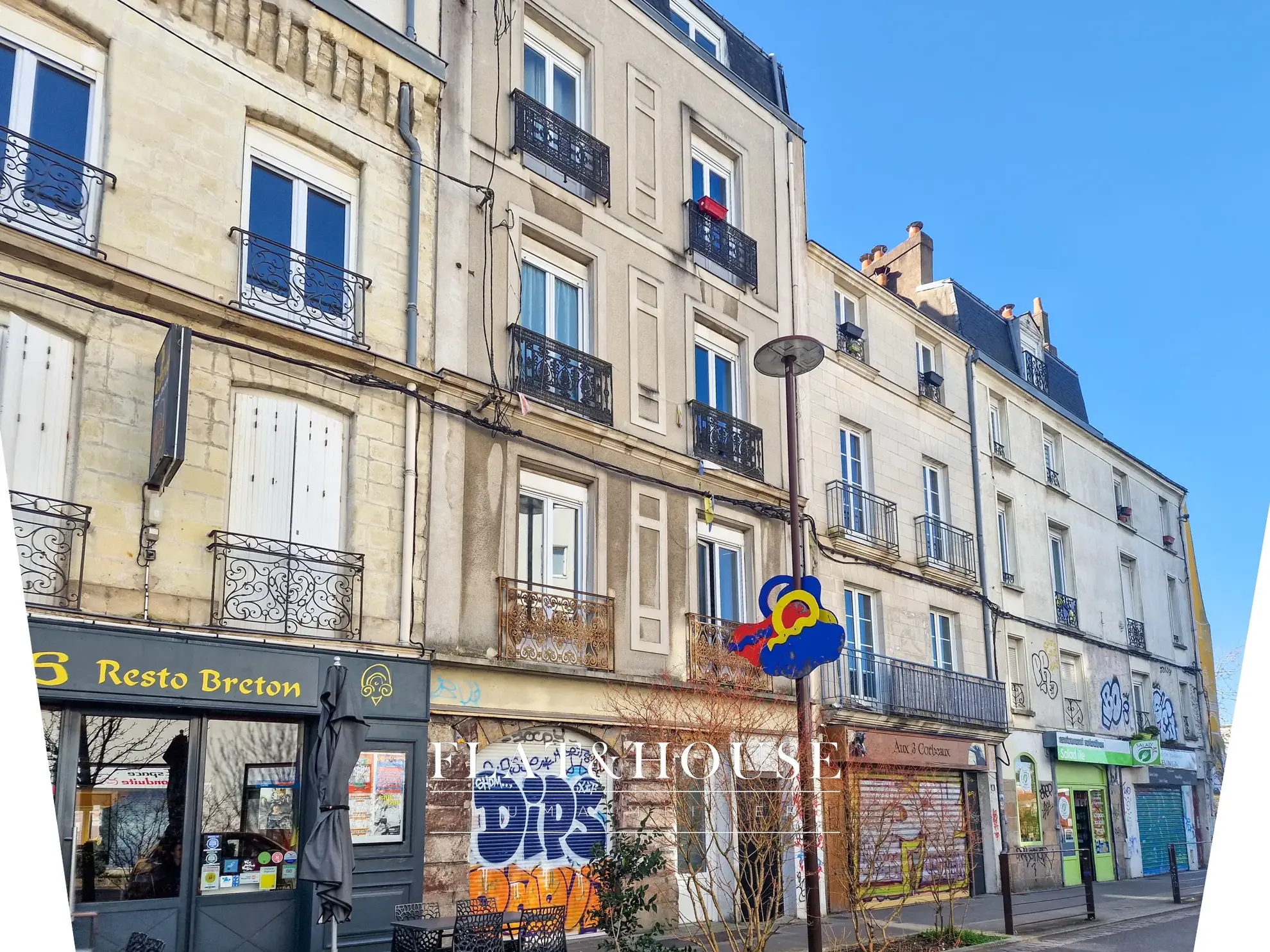 Investissement locatif à Nantes : plateau divisible de 3 studios loués en colocation 