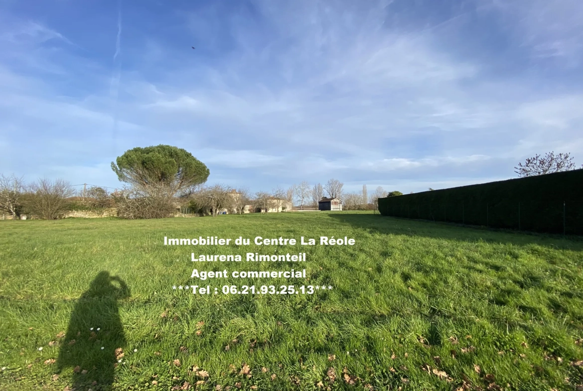 Terrain constructible de 1510 m² à La Réole, environnement calme 