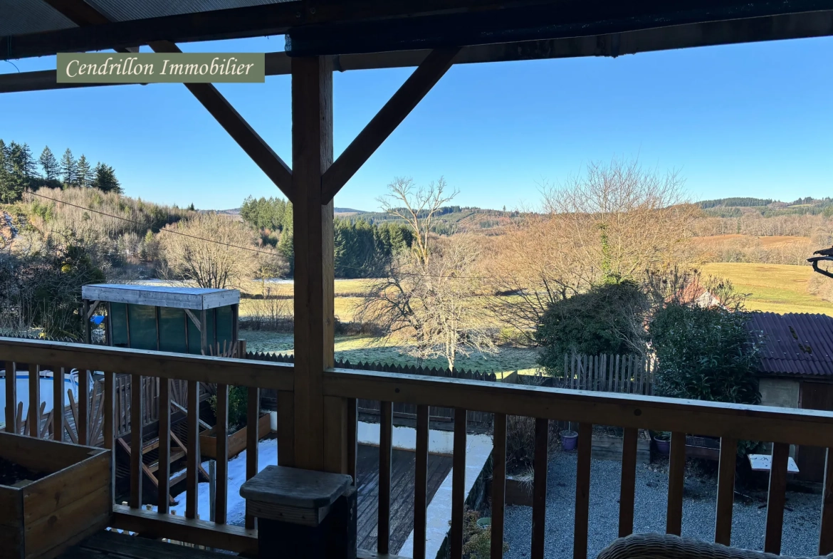 Maison 3 chambres avec garage, dépendances et vue campagne à Bourganeuf 