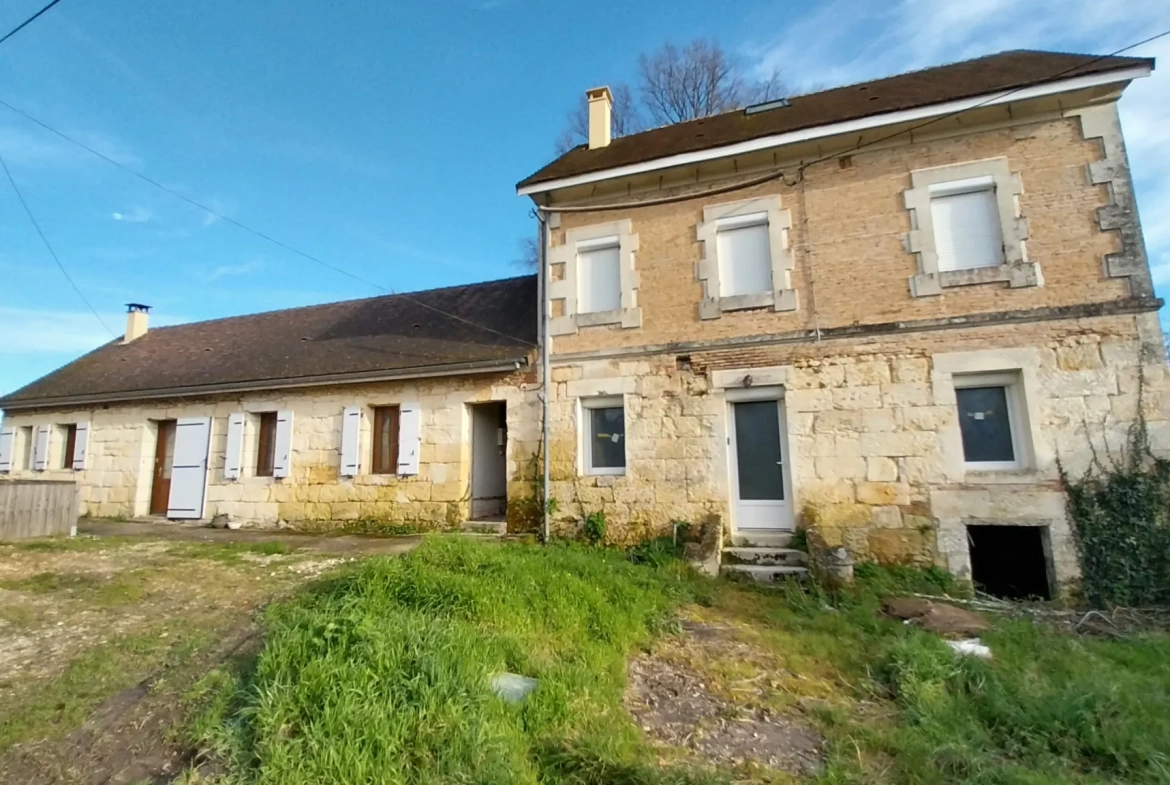 Longère habitable et bâtisse à rénover à Mussidan, proche Bordeaux 