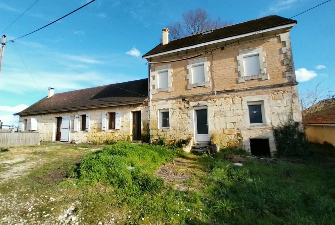 Longère habitable et bâtisse à rénover à Mussidan, proche Bordeaux 