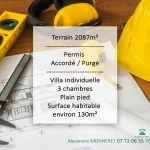 Terrain constructible à vendre à Grasse avec permis purgé, vue dégagée et projet de maison en L