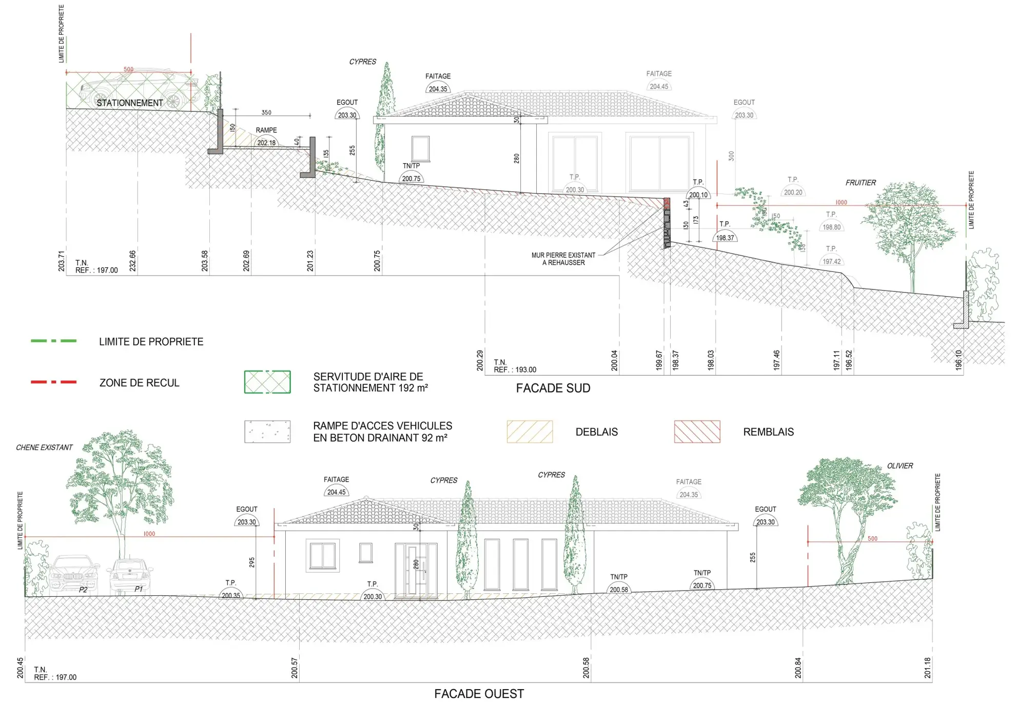 Terrain constructible à vendre à Grasse avec permis purgé, vue dégagée et projet de maison en L 