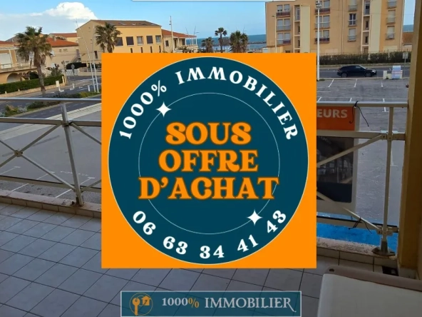 Vente de studio lumineux avec terrasse et vue mer à Valras Plage