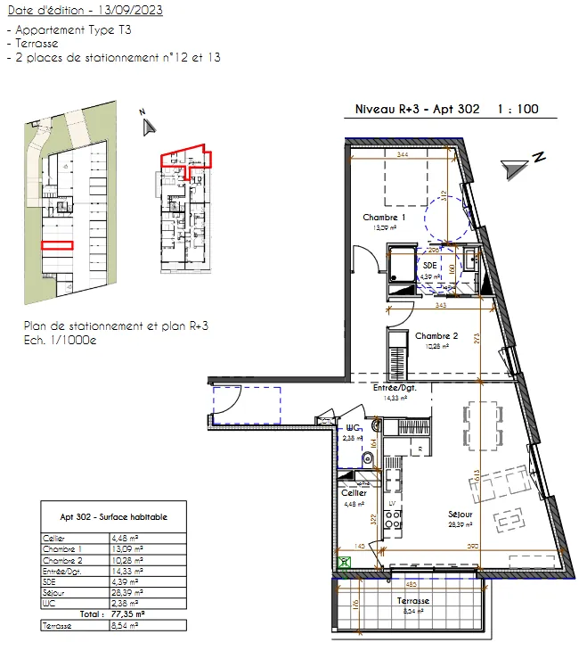 Appartement neuf T3 avec balcon à Pau - Résidence sécurisée et livraison 2025 