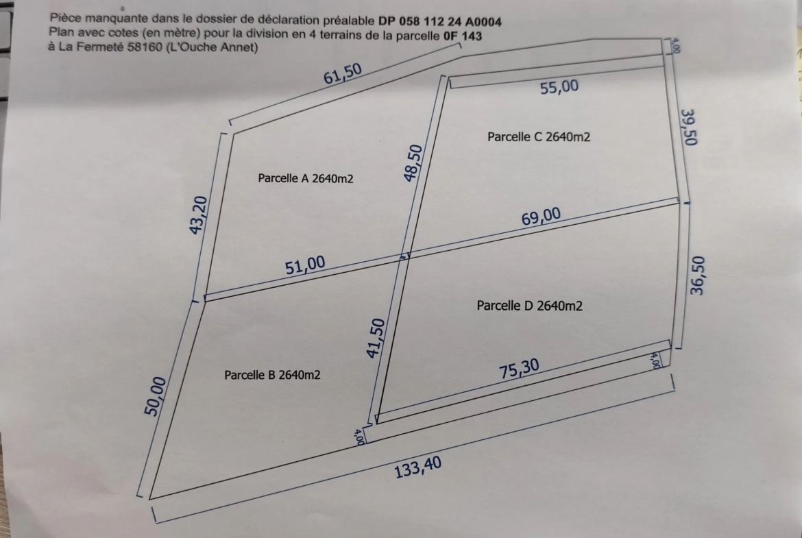 À vendre terrains constructibles à La Fermeté, proche Nevers - Opportunités d'achat de terrains non viabilisés 