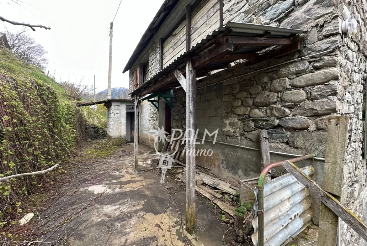 Maison en pierre à rénover avec terrain à Saint-Etienne-de-Tinée, vue montagne 
