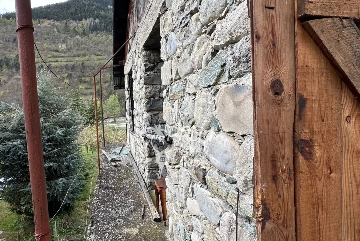 Maison en pierre à rénover avec terrain à Saint-Etienne-de-Tinée, vue montagne 