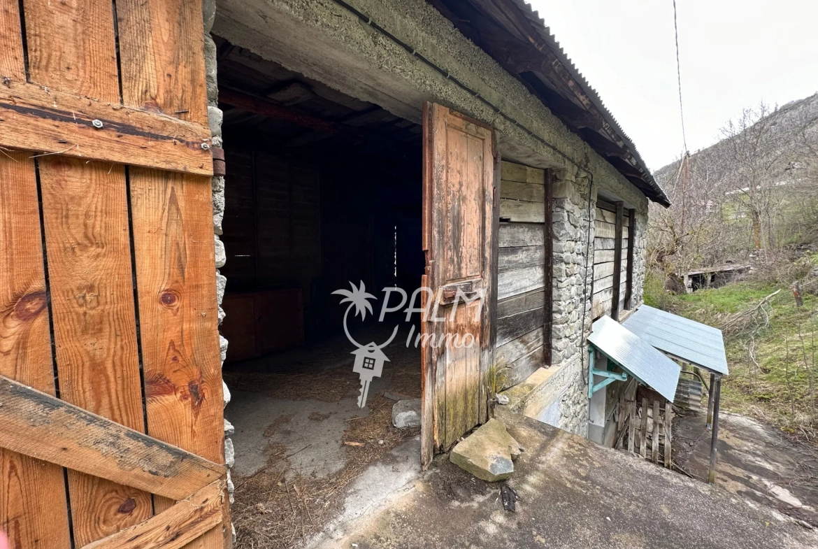 Maison en pierre à rénover avec terrain à Saint-Etienne-de-Tinée, vue montagne 